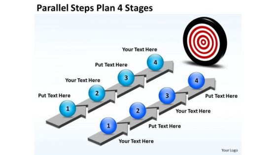 Business Framework Model Parallel Steps Plan 4 Stages Consulting Diagram