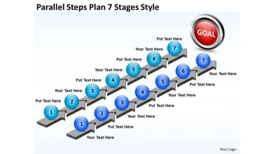 Business Framework Model Parallel Steps Plan 7 Stages Style Strategic Management