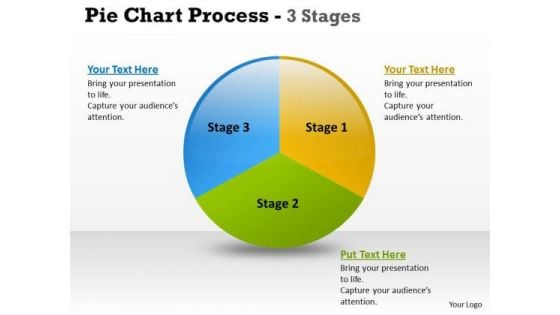 Business Framework Model Pie Chart Process 3 Stages Marketing Diagram