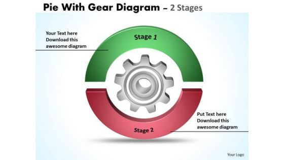 Business Framework Model Pie With Gear Diagram 2 Stages Business Cycle Diagram