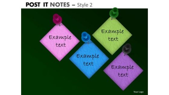 Business Framework Model Post It Notes Style 2 Marketing Diagram