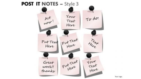 Business Framework Model Post It Notes Style 3 Consulting Diagram