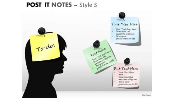 Business Framework Model Post It Notes Style 3 Sales Diagram