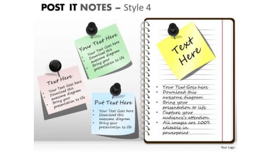 Business Framework Model Post It Notes Style 4 Business Diagram