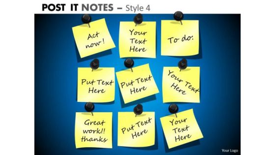 Business Framework Model Post It Notes Style 4 Sales Diagram