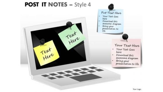 Business Framework Model Post It Notes Style 4 Strategy Diagram