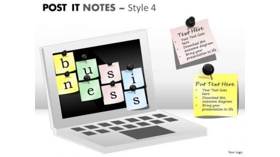 Business Framework Model Post It Notes Style Consulting Diagram