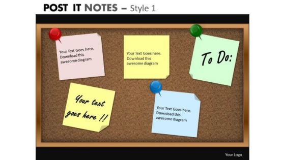 Business Framework Model Post It Notes Style Sales Diagram