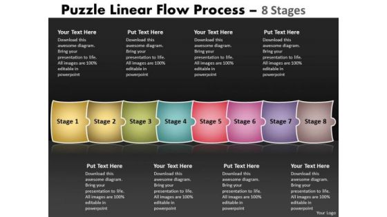 Business Framework Model Puzzle Linear Flow Process 8 Stages Sales Diagram