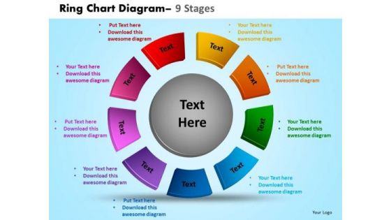 Business Framework Model Ring Chart Diagram 9 Stages Marketing Diagram