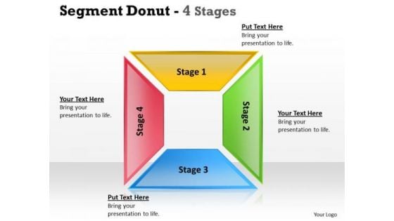 Business Framework Model Segment Donut Stages Strategy Diagram