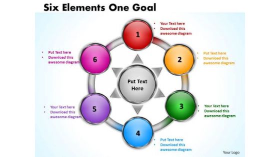 Business Framework Model Six Elements Diagrams One Goal Sales Diagram