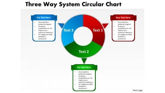 Business Framework Model Three Way System Circular Chart Strategy Diagram