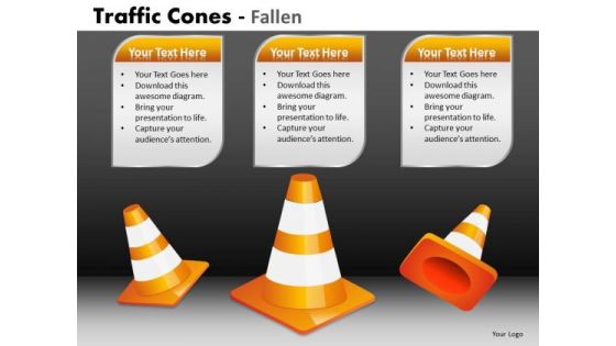 Business Framework Model Traffic Cones Fallen Sales Diagram