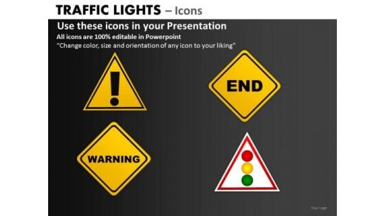 Business Framework Model Traffic Lights Icons Strategy Diagram