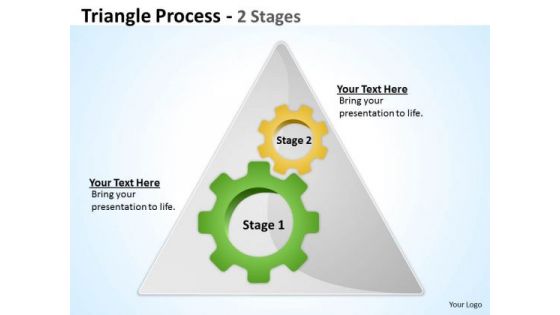 Business Framework Model Triangle Process 2 Stages Business Cycle Diagram