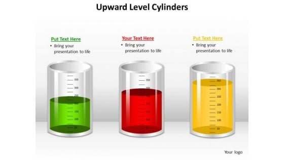 Business Framework Model Upward Level Cylinders Marketing Diagram