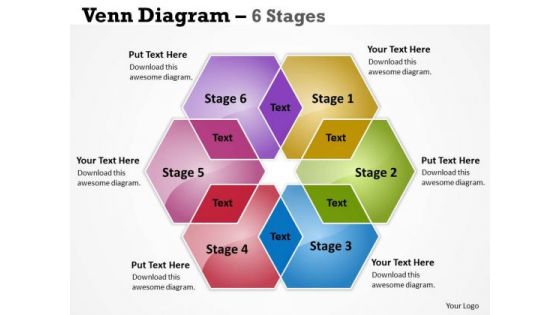 Business Framework Model Venn Diagram 6 Stages Marketing Diagram