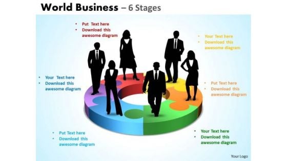 Business Framework Model World Diagram Business 6 Stages Sales Diagram