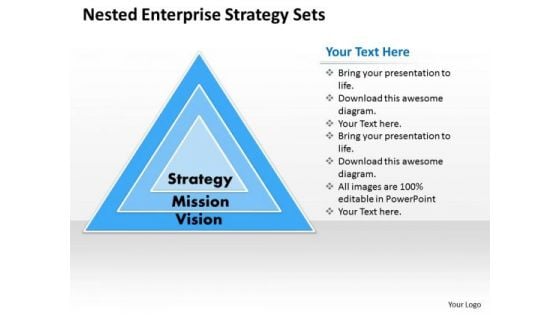 Business Framework Nested Enterprise Strategy Sets PowerPoint Presentation