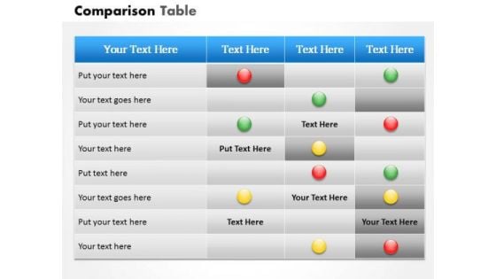 Business Framework PowerPoint Comparison Template PowerPoint Presentation