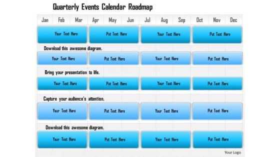 Business Framework Quarterly Events Calendar Roadmap PowerPoint Presentation