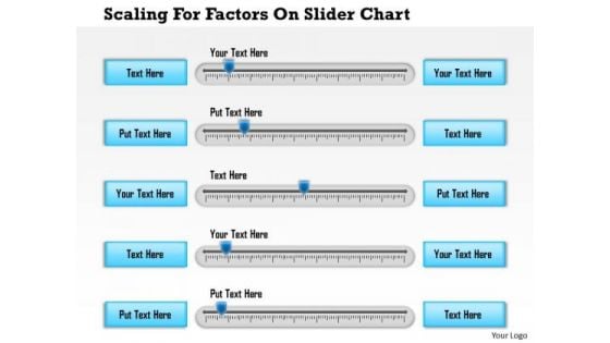 Business Framework Scaling For Factors On Slider Chart PowerPoint Presentation