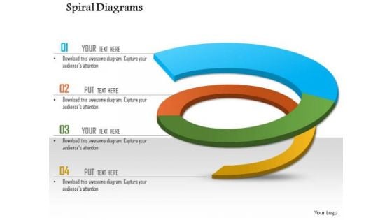 Business Framework Spiral Diagrams For PowerPoint Presentation