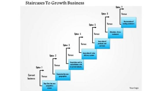 Business Framework Staircases To Growth Business PowerPoint Presentation