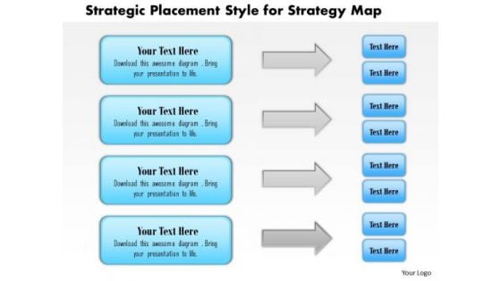 Business Framework Strategic Placement Style For Strategy Map PowerPoint Presentation