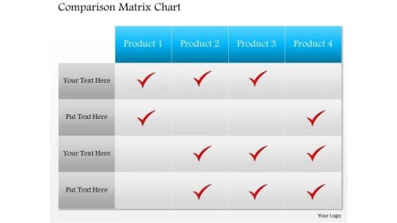 Business Framework Template Comparison Matrix PowerPoint Presentation