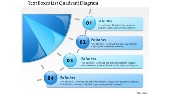 Business Framework Text Boxes List Quadrant Diagram PowerPoint Presentation
