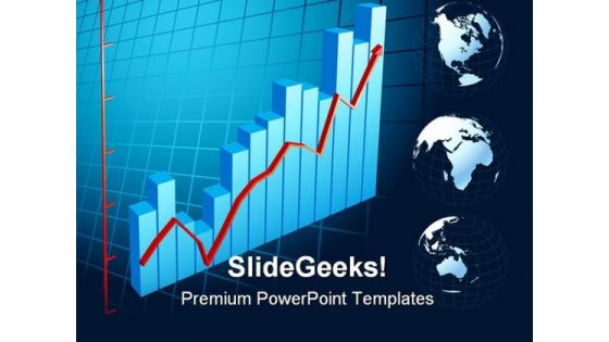 Business Graph With Arrow Globe PowerPoint Themes And PowerPoint Slides 0511