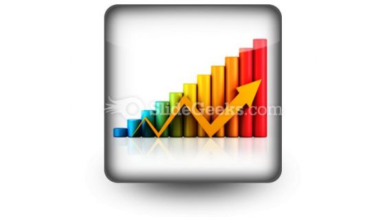 Business Graph With Arrow PowerPoint Icon S
