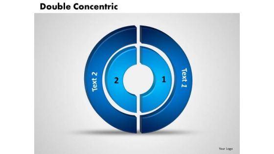 Business Graphic PowerPoint Templates Business 3d Double Concentric Rings Pieces Ppt Slides