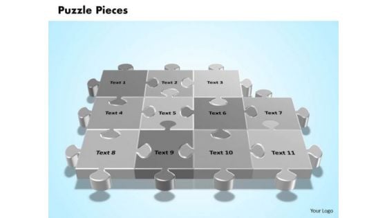 Business Graphic PowerPoint Templates Business 3d Interconnected Jigsaw Puzzle Pieces Ppt Slides