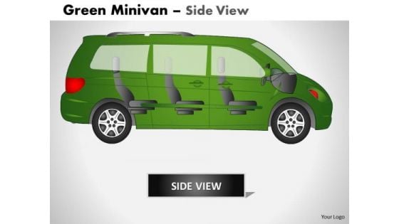 Business Green Minivan Side View PowerPoint Slides And Ppt Diagram Templates