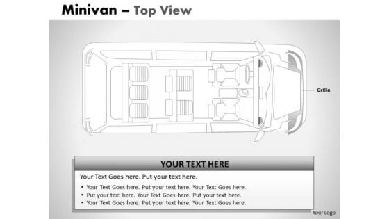 Business Green Minivan Top View PowerPoint Slides And Ppt Diagram Templates