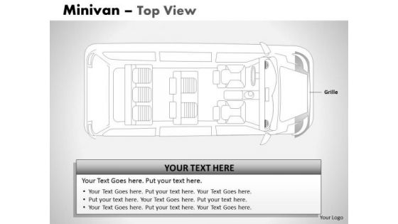 Business Green Minivan Top View PowerPoint Slides And Ppt Diagram Templates