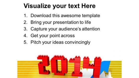 Business Growth 2014 New Year PowerPoint Template 1113