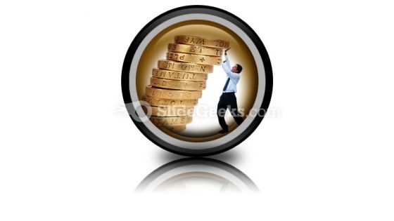 Business Growth Coins PowerPoint Icon Cc