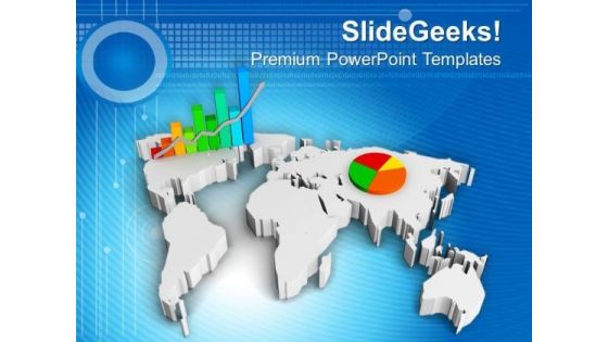 Business Growth Concept With Graph And Pie PowerPoint Templates Ppt Backgrounds For Slides 0813