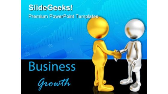 Business Growth Handshake PowerPoint Themes And PowerPoint Slides 0711