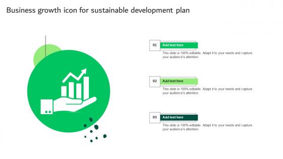 Business Growth Icon For Sustainable Development Plan Template Pdf