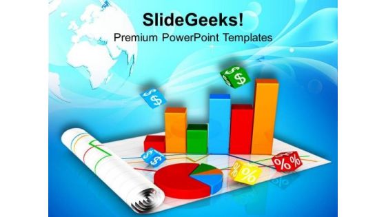 Business Growth Pie And Bar Chart PowerPoint Templates Ppt Backgrounds For Slides 0513