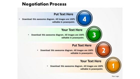 Business Growth PowerPoint Templates Business Four Stages Of Negotiation Process Ppt Slides