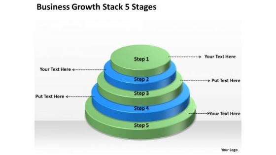 Business Growth Stack 5 Stages How To Plans PowerPoint Slides