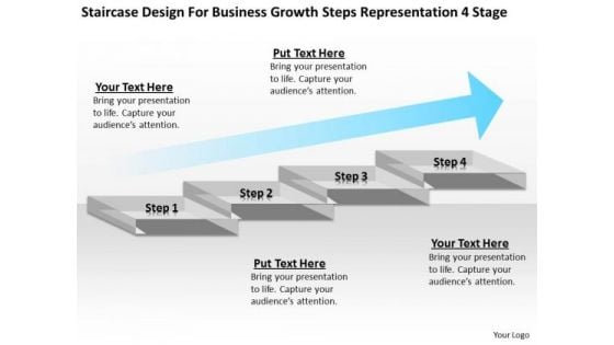 Business Growth Steps Representation 4 Stage Plan Sample PowerPoint Slides