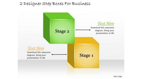 Business Growth Strategy 2 Designer Step Boxes For Marketing Strategies