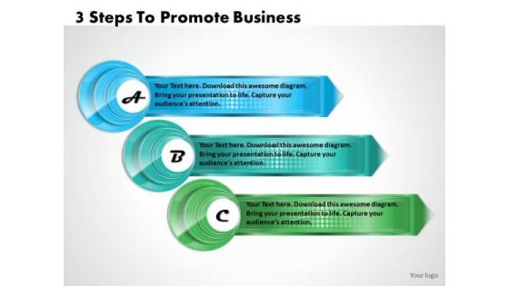 Business Growth Strategy 3 Steps To Promote Management Ppt Slide